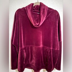 AnyBody women’s velour pullover with  cowl neck
